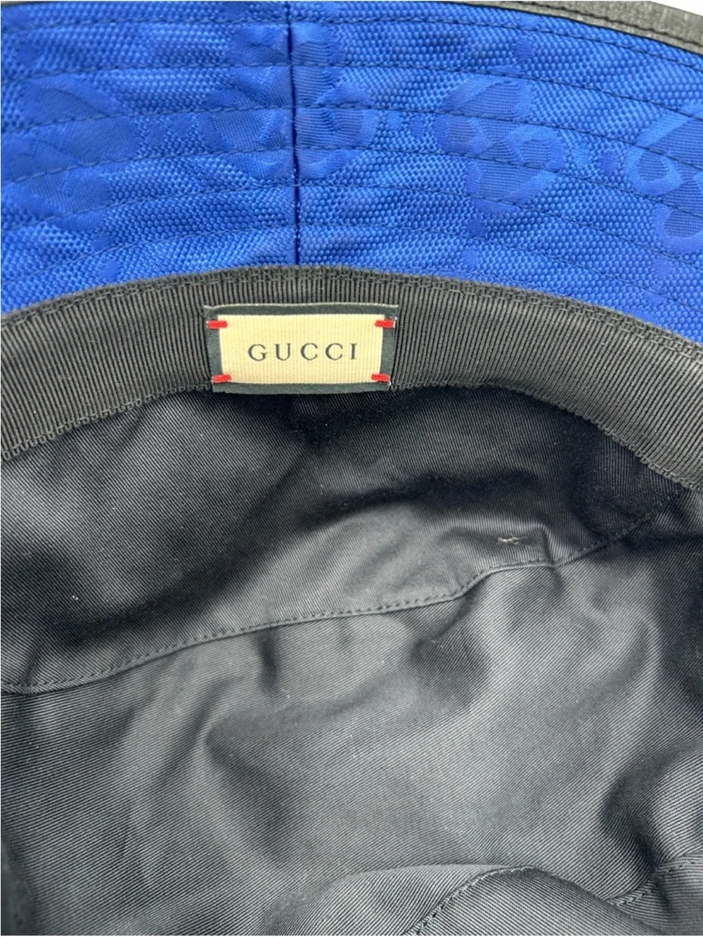 Gucci, blue monogram off the grid bucket hat size medium, made in Italy